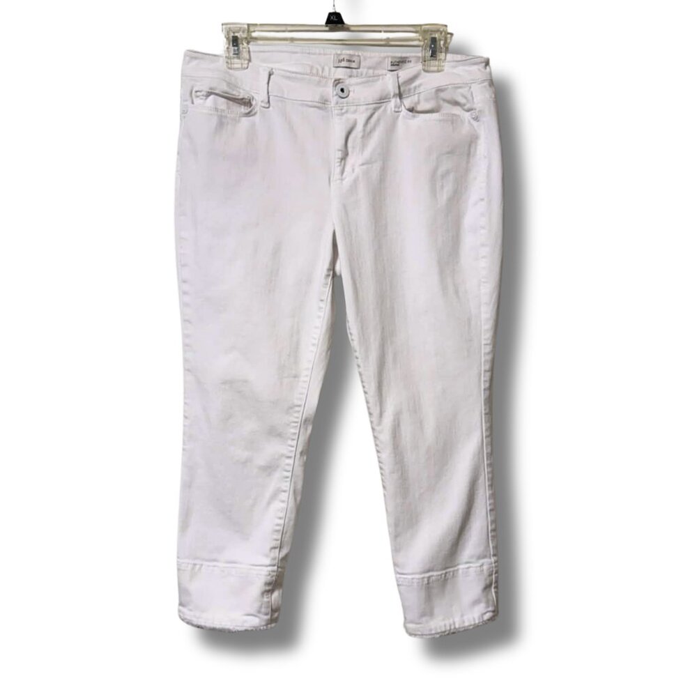 J. Jill Authentic Fit White Cropped Jeans Raw Hem | Size 10P